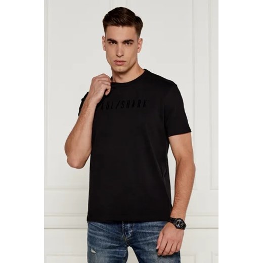 T-shirt męski Paul&shark czarny z krótkimi rękawami casual