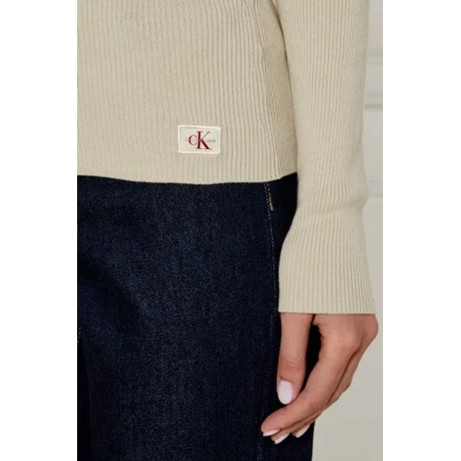Bluzka damska Calvin Klein z bawełny z golfem casual