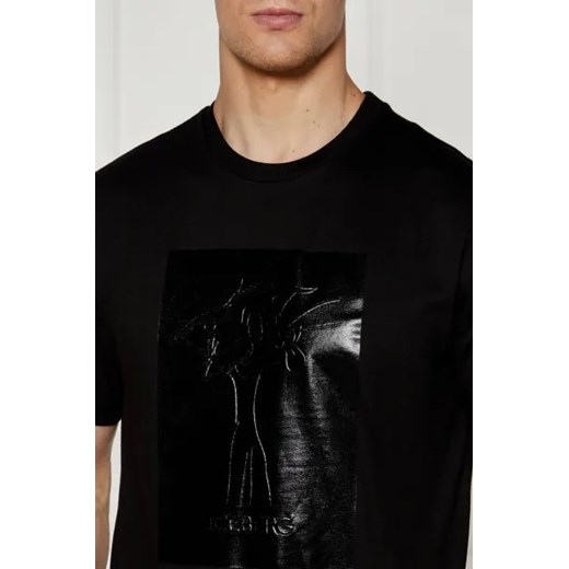 T-shirt męski Iceberg czarny z krótkimi rękawami
