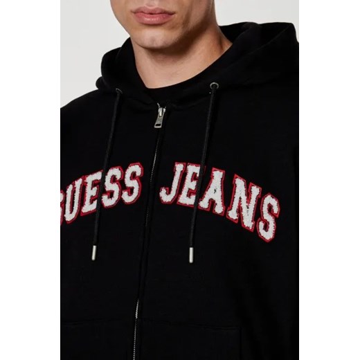Bluza męska Guess czarna z napisami na wiosnę w stylu młodzieżowym 