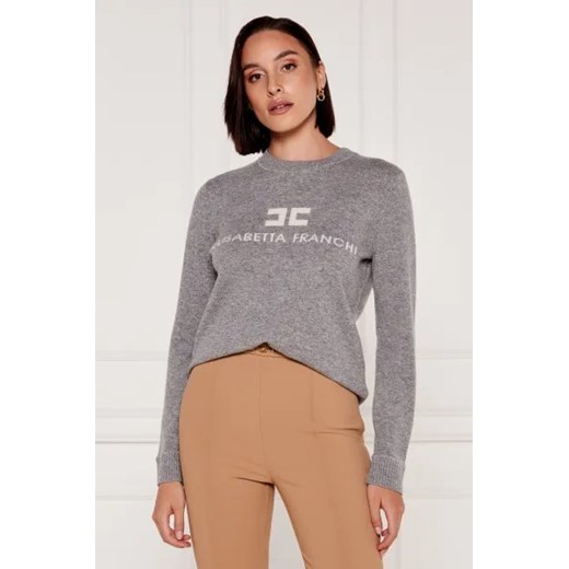 Elisabetta Franchi Wełniany sweter | Regular Fit | z dodatkiem kaszmiru ze sklepu Gomez Fashion Store w kategorii Swetry damskie - zdjęcie 175000508
