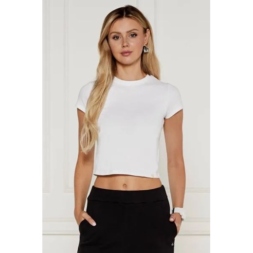 Biała bluzka damska Calvin Klein z okrągłym dekoltem