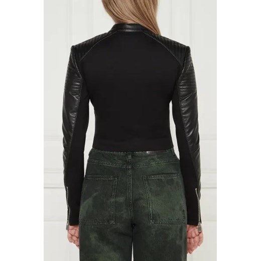 Pinko Skórzana kurtka BATMAN | Cropped Fit Pinko 40 Gomez Fashion Store