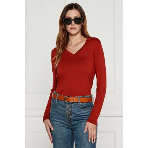 Sweter damski Tommy Hilfiger z dekoltem w literę v 