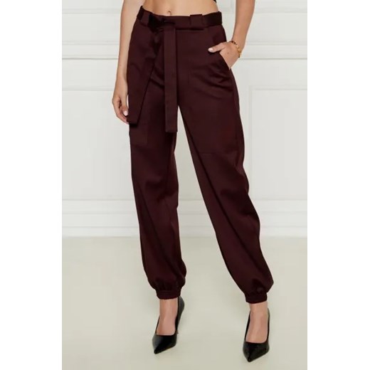 Pinko Wełniane spodnie z paskiem CAPRONI | Regular Fit ze sklepu Gomez Fashion Store w kategorii Spodnie damskie - zdjęcie 175002478