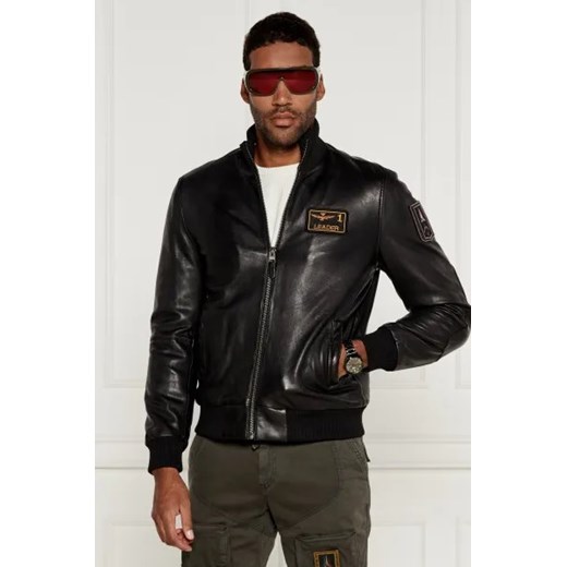 Aeronautica Militare Skórzana kurtka bomber | Regular Fit Aeronautica Militare 48 Gomez Fashion Store