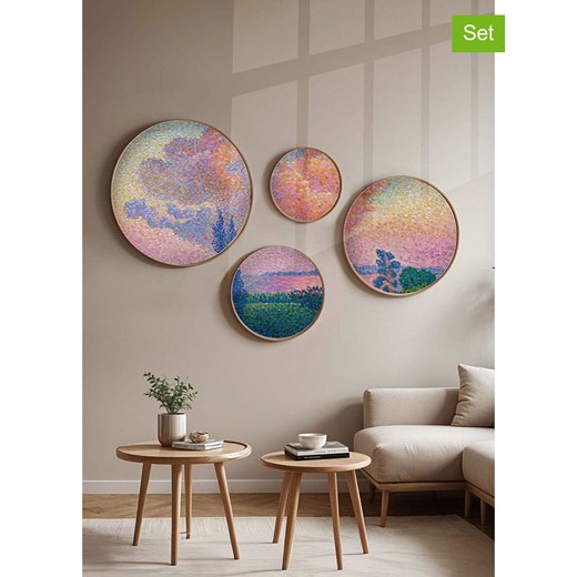 ABERTO DESIGN Druki artystyczne (4 szt.) w drewnianej ramce ze sklepu Limango Polska w kategorii Obrazy - zdjęcie 175005778