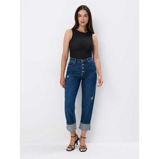 Mohito - Jeansy straight - niebieski ze sklepu Mohito w kategorii Jeansy damskie - zdjęcie 175007585