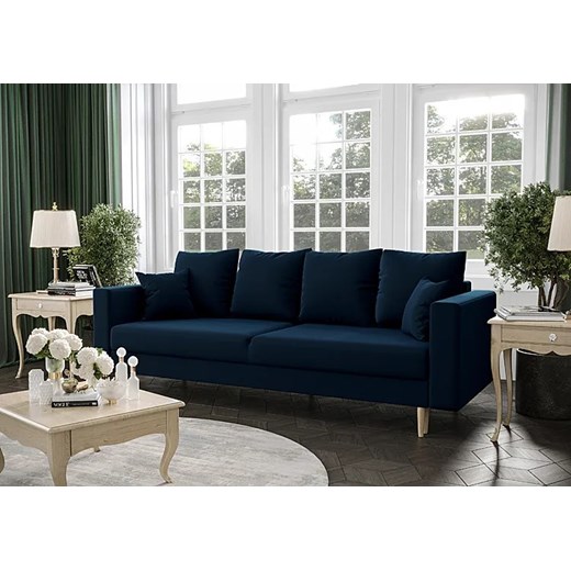 Granatowa sofa rozkładana - Diamante Elior One Size Edinos.pl