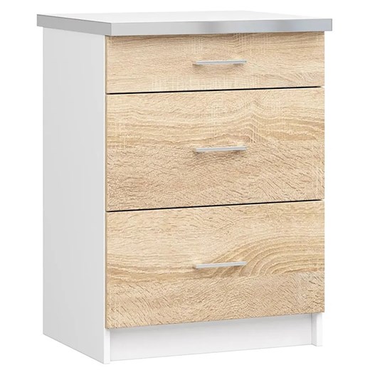 Dolna Szafka Kuchenna Z Szufladami 60 Cm Dąb Sonoma H2-E34 ze sklepu Edinos.pl w kategorii Meble kuchenne - zdjęcie 175008688