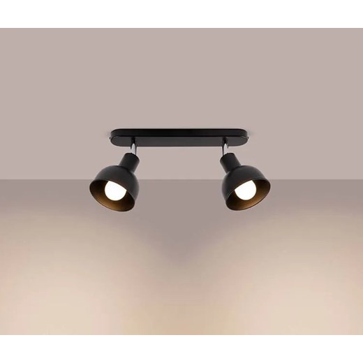 Czarna metalowa lampa sufitowa z 2 reflektorkami - A623-Orfi Lumes One Size Edinos.pl