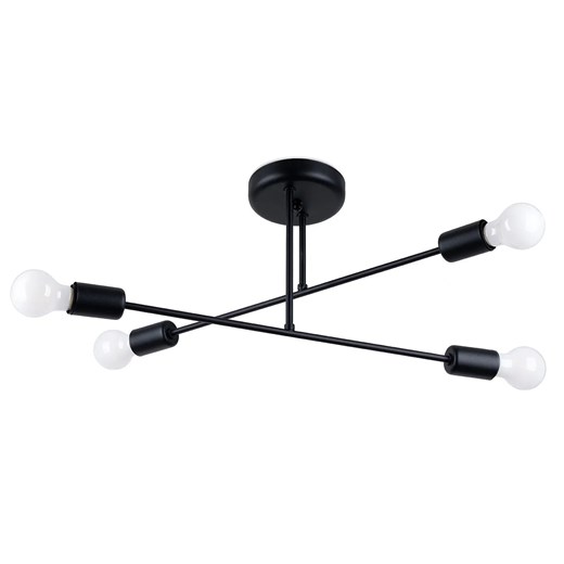 Czarna metalowa lampa sufitowa w stylu industrialnym - A631-Tefo Lumes One Size Edinos.pl