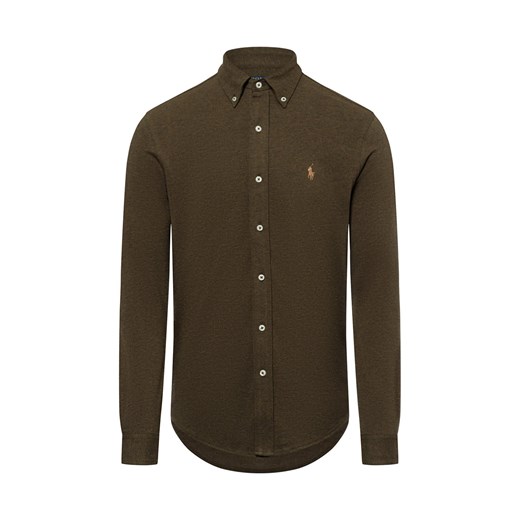 Polo Ralph Lauren Koszula męska Mężczyźni Regular Fit Bawełna oliwkowy jednolity ze sklepu vangraaf w kategorii Koszule męskie - zdjęcie 175014238