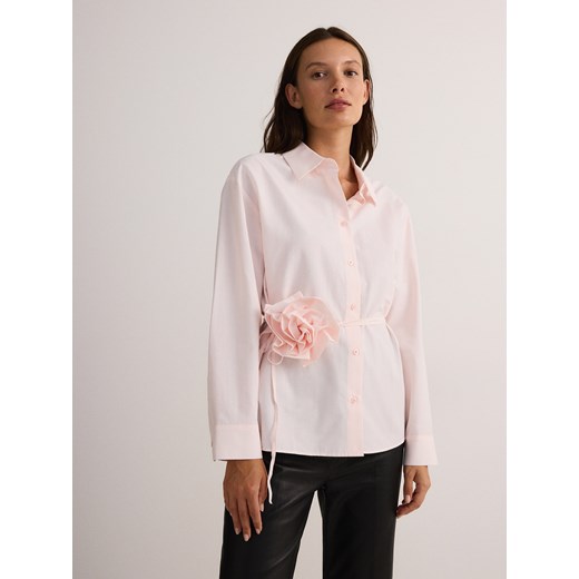 Reserved - Koszula z różą - pastelowy róż Reserved L Reserved