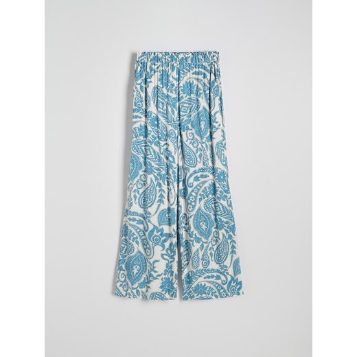 Reserved - Wzorzyste spodnie z wiskozy - jasnoniebieski Reserved M Reserved
