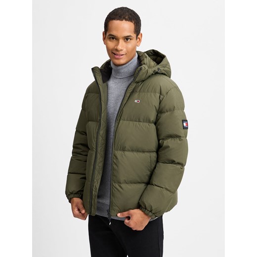 Tommy Jeans Pikowana kurtka męska Mężczyźni khaki jednolity ze sklepu vangraaf w kategorii Kurtki męskie - zdjęcie 175016858