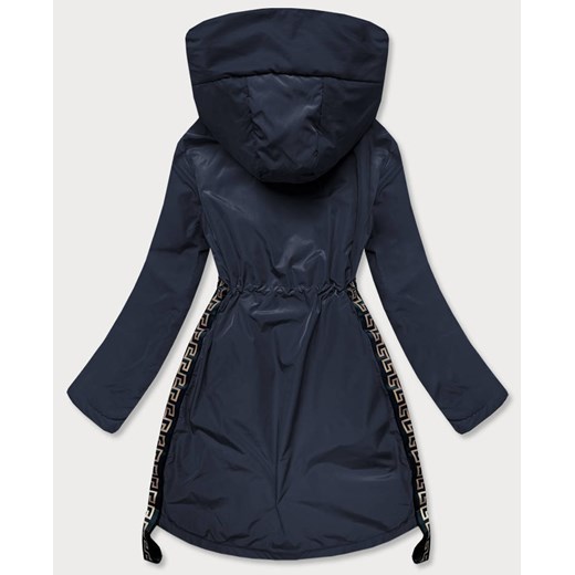 Lekka parka z ozdobnymi lampasami granatowa (hs-1856) Goodlookin.pl XL (42) wyprzedaż goodlookin.pl