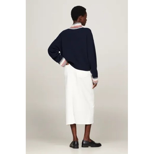 Sweter damski granatowy Tommy Hilfiger z okrągłym dekoltem