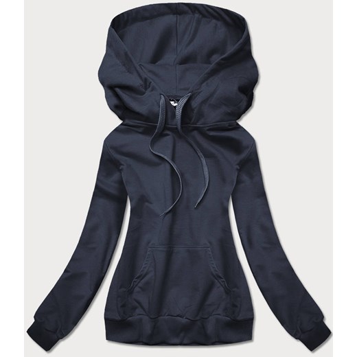Cienka damska bluza kangurka ciemny granat (W06-25) ze sklepu goodlookin.pl w kategorii Bluzy damskie - zdjęcie 175021857