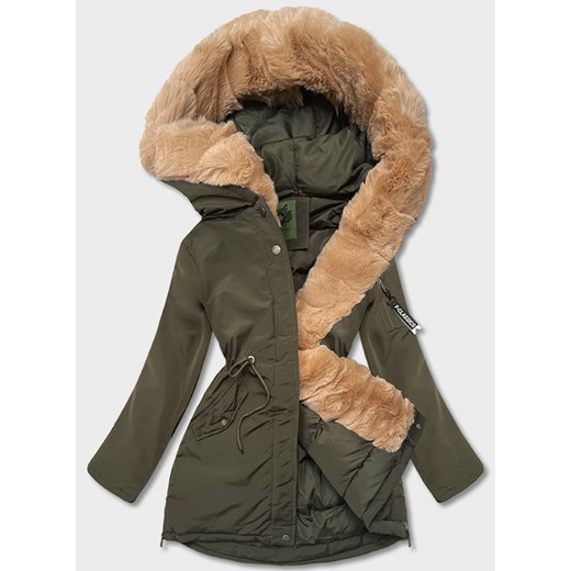 Damska parka zimowa khaki (CAN-588) ze sklepu goodlookin.pl w kategorii Parki damskie - zdjęcie 175022078