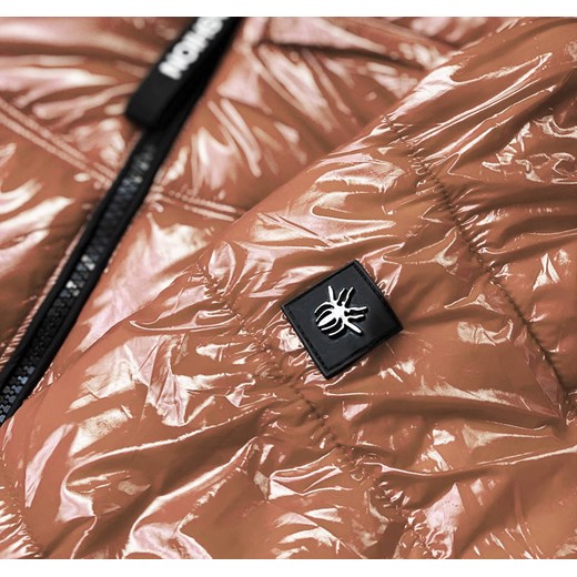 Lakierowana kurtka damska z kapturem złota (b9759-101) Goodlookin.pl XXL (44) okazja goodlookin.pl