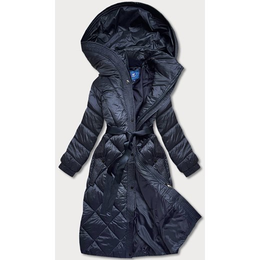 Długa kurtka puchowa damska granatowa (ag1-j9081) Goodlookin.pl XXL (44) wyprzedaż goodlookin.pl