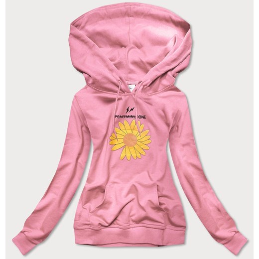 Damska bluza dresowa słonecznik brudny róż (n4598) ze sklepu goodlookin.pl w kategorii Bluzy damskie - zdjęcie 175022719