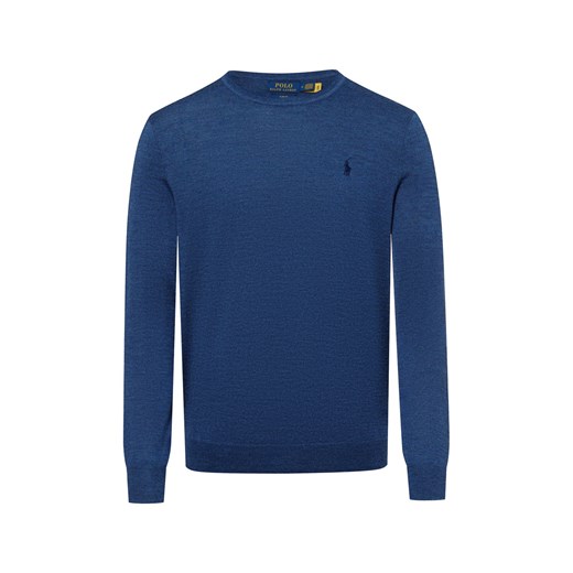Polo Ralph Lauren Męski sweter z dzianiny Mężczyźni drobna dzianina indygo marmurkowy ze sklepu vangraaf w kategorii Swetry męskie - zdjęcie 175022896