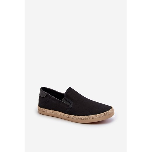 Espadryle Tenisówki Męskie Z Plecionką Czarne Fenen ze sklepu ZAZOO w kategorii Trampki męskie - zdjęcie 175023738