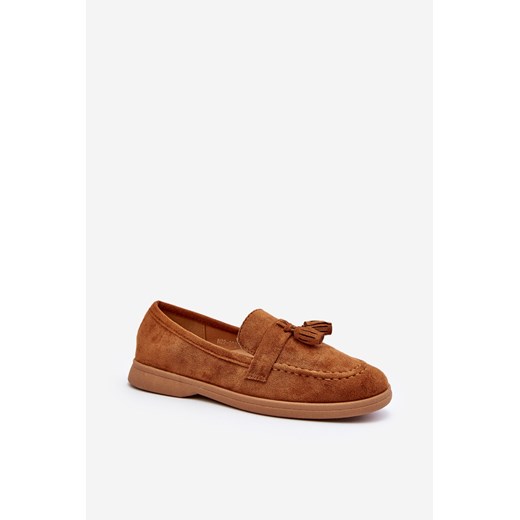 Mokasyny Damskie Zamsz Camel Dansitu N22-992 ze sklepu ZAZOO w kategorii Mokasyny damskie - zdjęcie 175024375