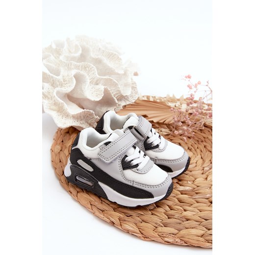 Sneakersy Dziecięce Na Rzep Szare Krissandra ze sklepu ZAZOO w kategorii Buty sportowe dziecięce - zdjęcie 175025318