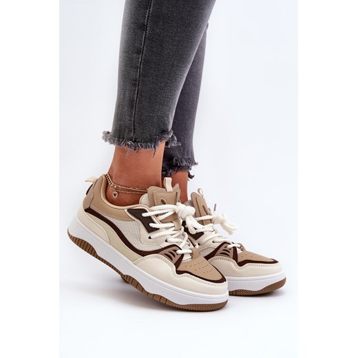 Damskie Sneakersy Brązowe Etnaria JS04 ze sklepu ZAZOO w kategorii Buty sportowe damskie - zdjęcie 175033066
