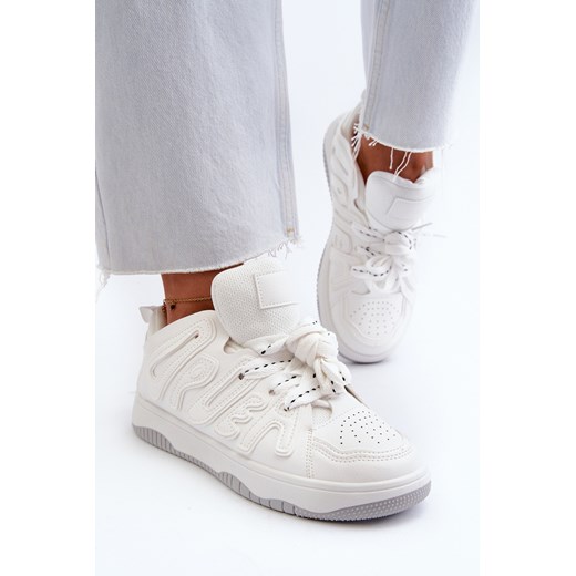 Damskie Sneakersy Eko Skórzane Białe Berilla JS02 ze sklepu ZAZOO w kategorii Buty sportowe damskie - zdjęcie 175035549