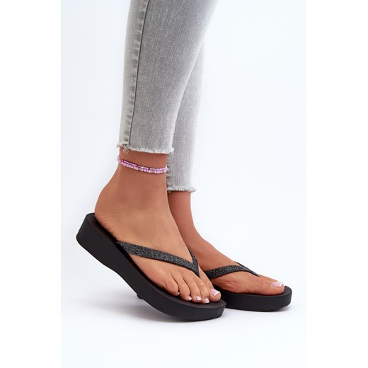 Japonki Klapki Damskie Brokatowy Pasek Czarne 83386 Ipanema Mesh Chic Plat Fem Ipanema 37 wyprzedaż ZAZOO
