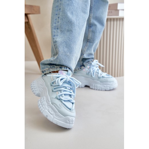 Damskie Sneakersy Masywna Platforma Sznurowane Niebieskie Nevela ze sklepu ZAZOO w kategorii Buty sportowe damskie - zdjęcie 175036228