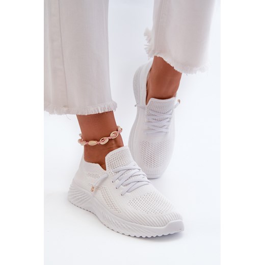 Buty Sportowe Damskie Wsuwane Białe Jagelia ze sklepu ZAZOO w kategorii Buty sportowe damskie - zdjęcie 175038688