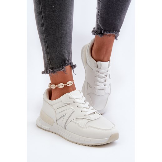 Damskie Sneakersy Eko Skóra Białe Vinelli A88-179 ze sklepu ZAZOO w kategorii Buty sportowe damskie - zdjęcie 175040086