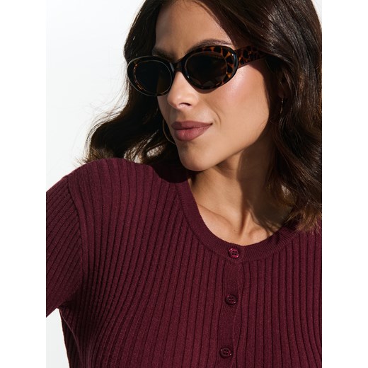 Sinsay - Sweter zapinany na guziki - czerwony Sinsay XL Sinsay