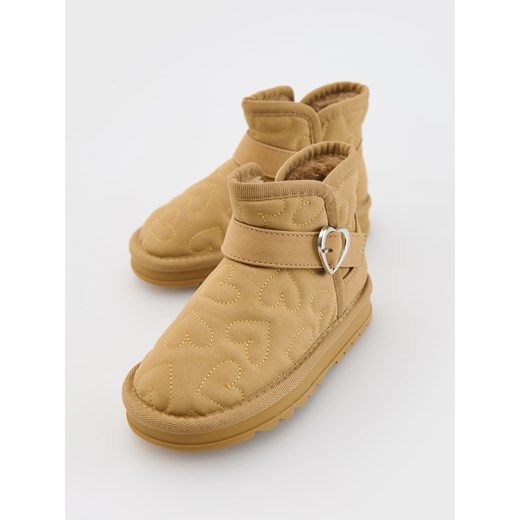 Reserved - Botki w serca - brązowy Reserved 26 Reserved