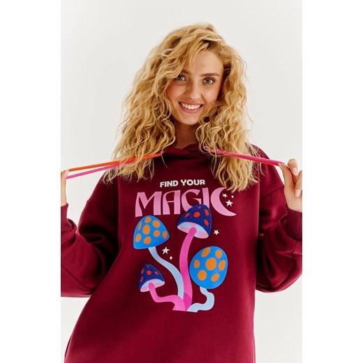 Bluza z kapturem Magic Mushroom XS ze sklepu NAOKO w kategorii Bluzy damskie - zdjęcie 175042898