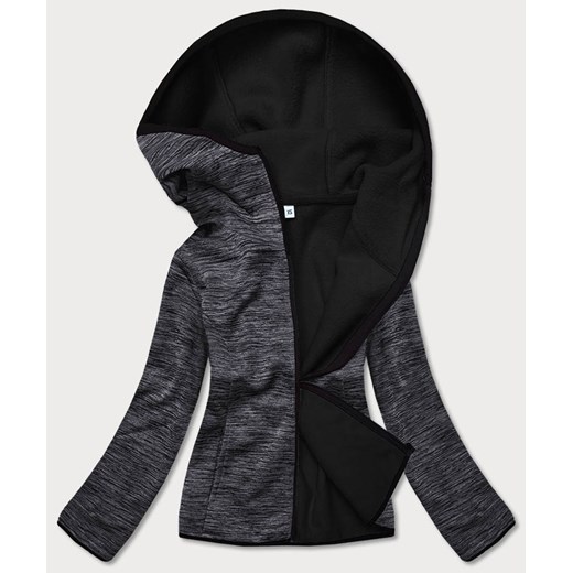 Bluza damska na polarze czarna melanż (hd111-1) ze sklepu goodlookin.pl w kategorii Bluzy damskie - zdjęcie 175043626
