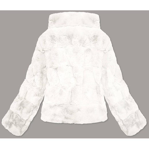 Krótka kurtka damska ze stójką futerko biała (br9749-26) Goodlookin.pl XXL (44) promocja goodlookin.pl