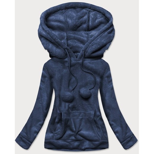 Pluszowa damska bluza granatowa (hh033-50) ze sklepu goodlookin.pl w kategorii Bluzy damskie - zdjęcie 175045928