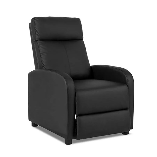 Czarny rozkładany fotel ze skóry ekologicznej - Lucasa 5X ze sklepu Edinos.pl w kategorii Fotele - zdjęcie 175047786