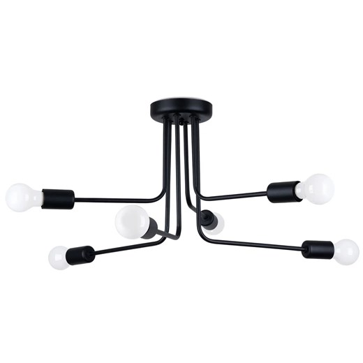 Czarna sześcioramienna lampa sufitowa loftowa A632 C8-G93 ze sklepu Edinos.pl w kategorii Lampy sufitowe - zdjęcie 175047878