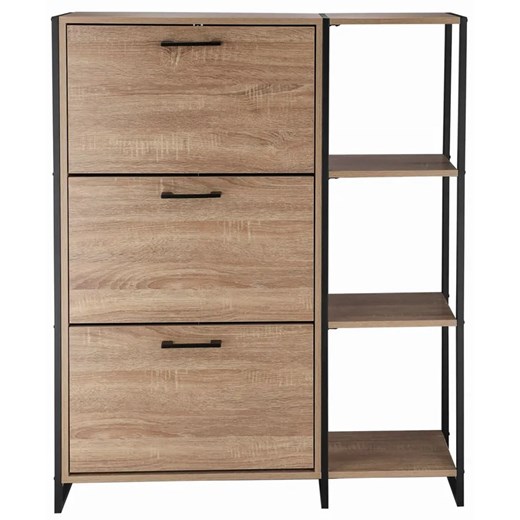 Trzydrzwiowa szafka na buty z regałem w stylu loft - Tamil 7X ze sklepu Edinos.pl w kategorii Zestawy mebli do przedpokoju - zdjęcie 175047996