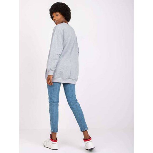 Bluza damska oversize College szary melanż (7649) Goodlookin.pl Uniwersalny goodlookin.pl