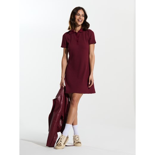 Sinsay - Sukienka polo - czerwony Sinsay XS Sinsay