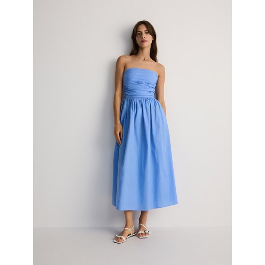 Reserved - Sukienka z odkrytymi ramionami - jasnoniebieski Reserved S Reserved