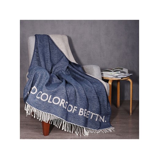 Benetton Pled w kolorze niebiesko-szarym ze sklepu Limango Polska w kategorii Tekstylia - zdjęcie 175056519